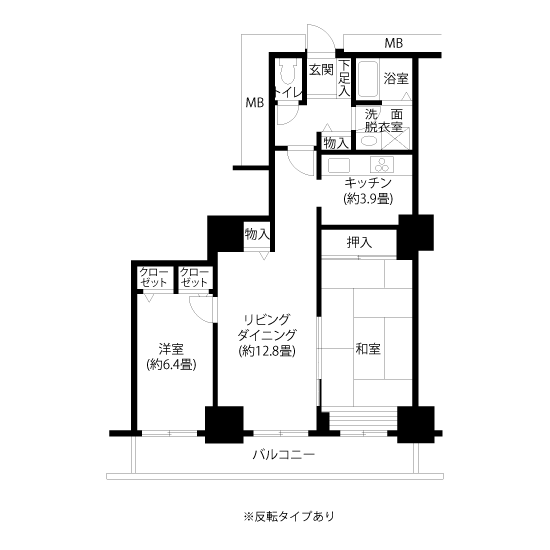 1-1007号室の間取り図サムネイル