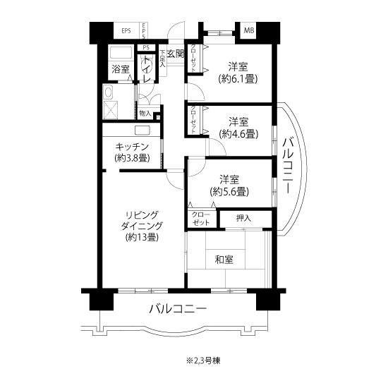 A5423タイプの間取り図