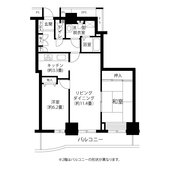 トミンタワー台場一番街 A5412 間取り図