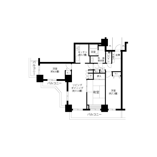 A5413タイプの間取り図
