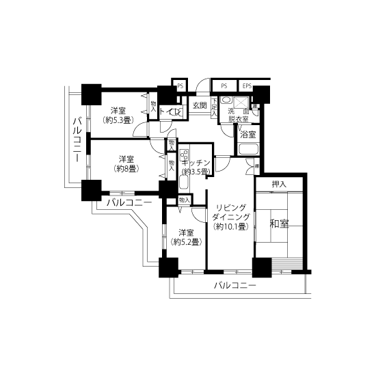 A5414タイプの間取り図