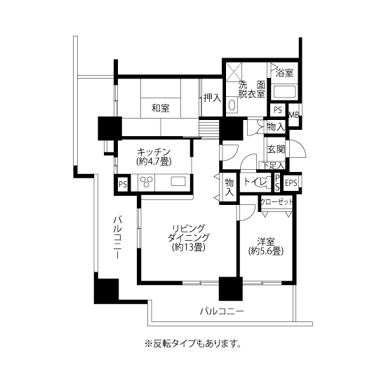 1-1704号室の間取り図サムネイル