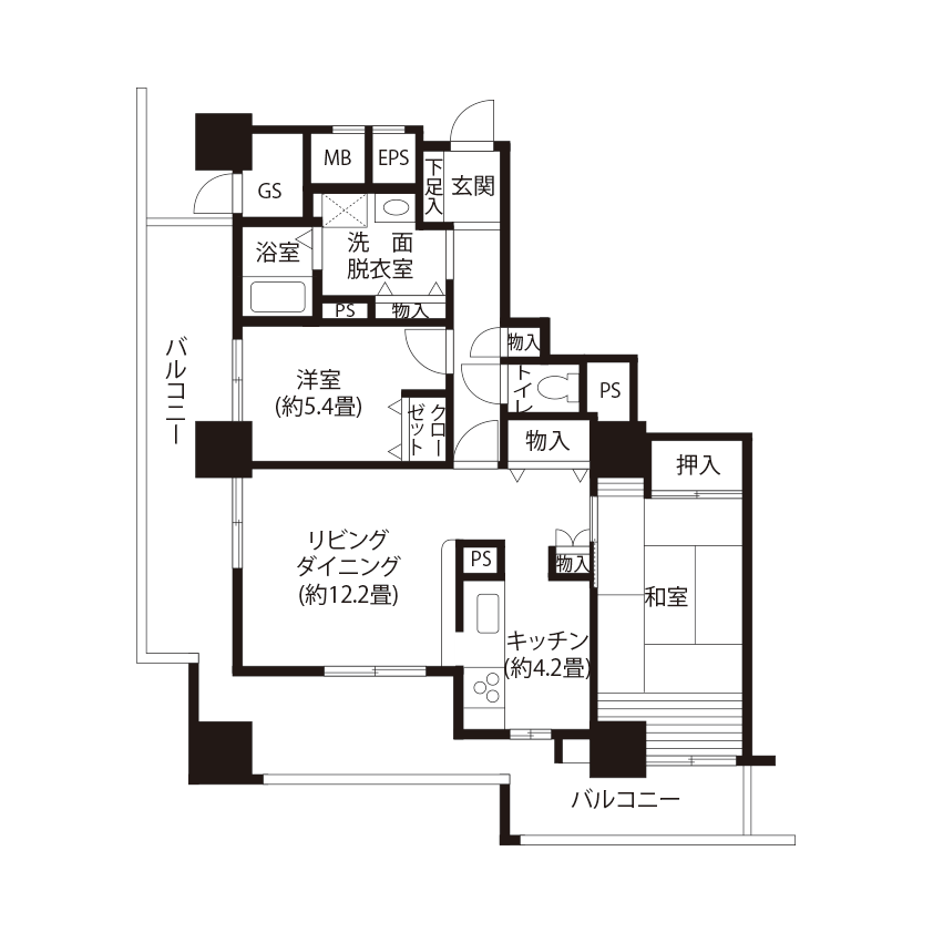 1-1108号室の間取り図サムネイル