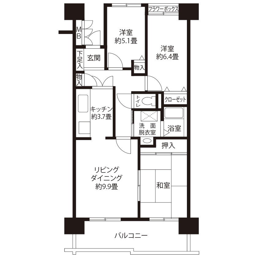 トミンハイム国分寺泉町 A5484 間取り図