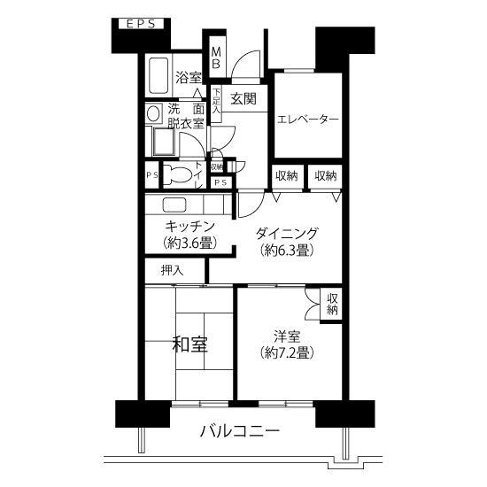 T2151タイプの間取り図