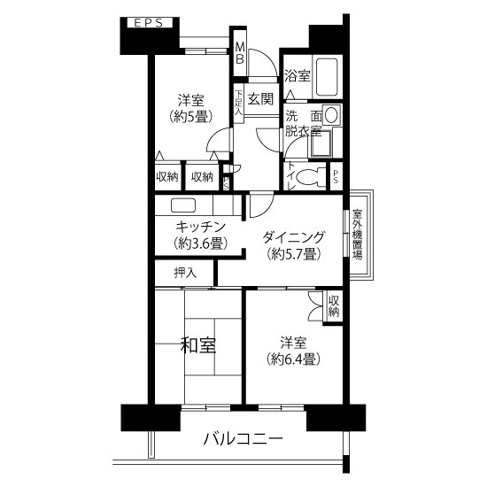 A5493タイプの間取り図