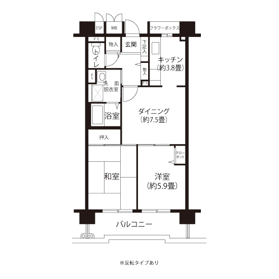 A5501タイプの間取り図