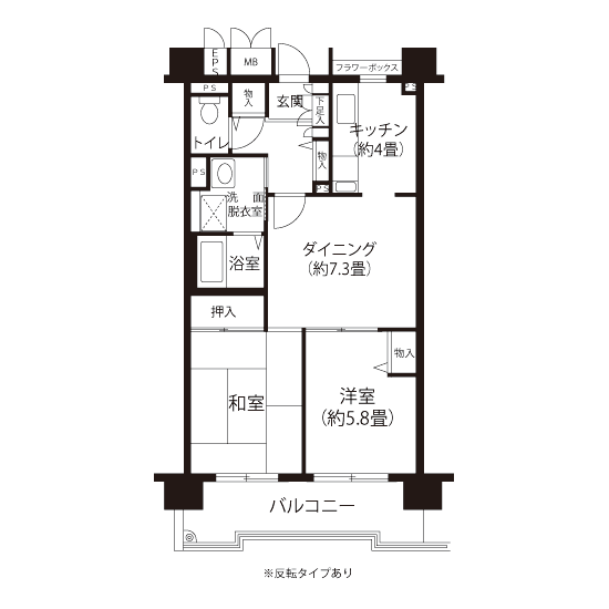 A5521タイプの間取り図