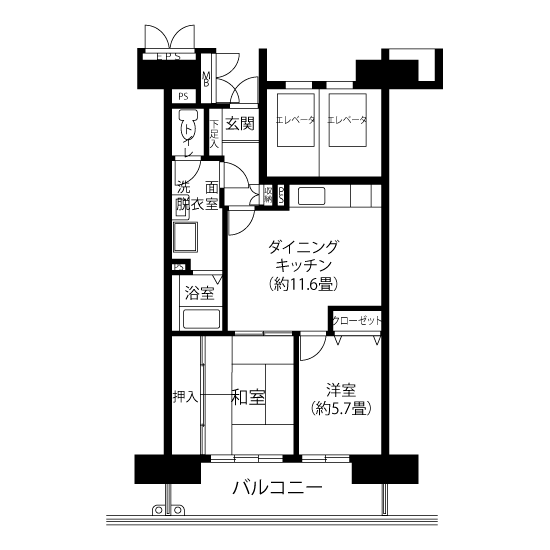 A5551タイプの間取り図