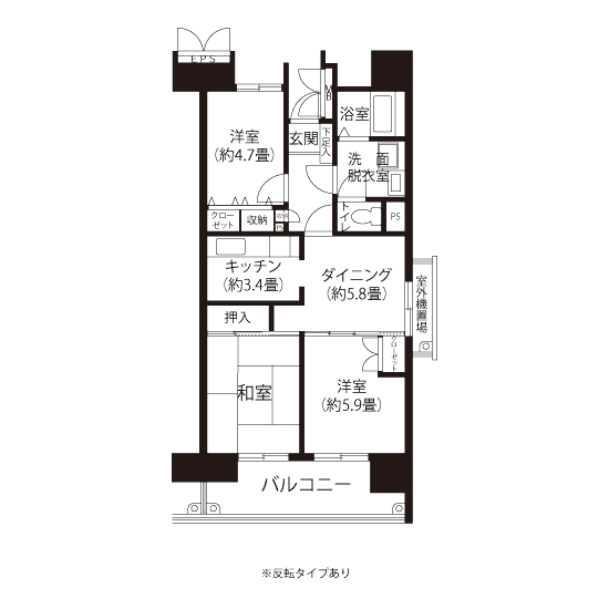 A5553タイプの間取り図