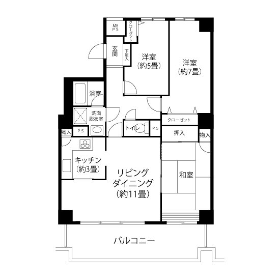1-2204号室の間取り図サムネイル