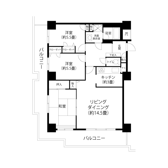 1-1906号室の間取り図サムネイル