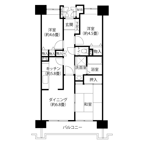 A8076タイプの間取り図